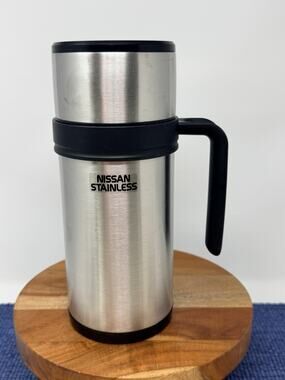 Nissan Stainless Vacuum Insulated Thermos Bottle w/ Cup & Handle